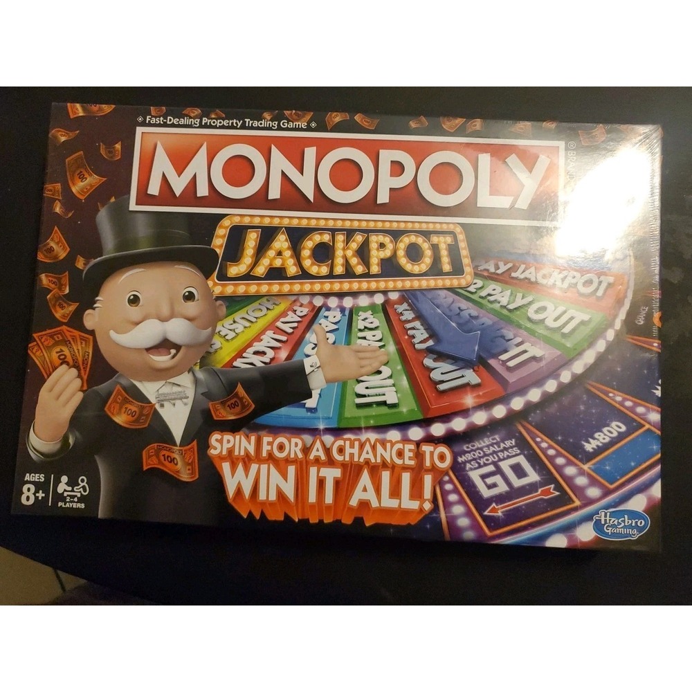 Monopoly Jackpot Board Game Hasbro Complete Family Fun 2015 Dice Spin Complete